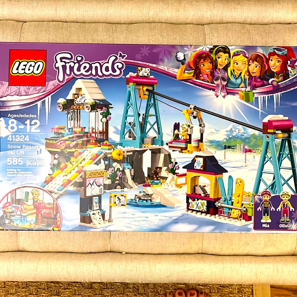 Lego Friends Snow Resort Ski Life set, retired #41324.  New in box, unopened.